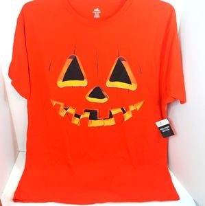 ORANGE PUMPKIN FACE TSHIRT PICK YOUR SIZE